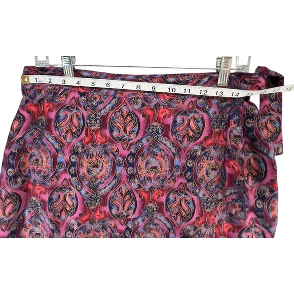 Vintage Y2K New York News Wrap Skirt L Multicolor Paisley Boho Fairy Grunge - Picture 7 of 13